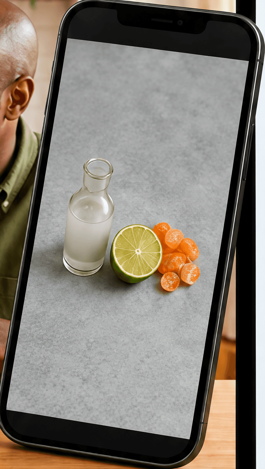 Phone displaying simple ingredient guidance