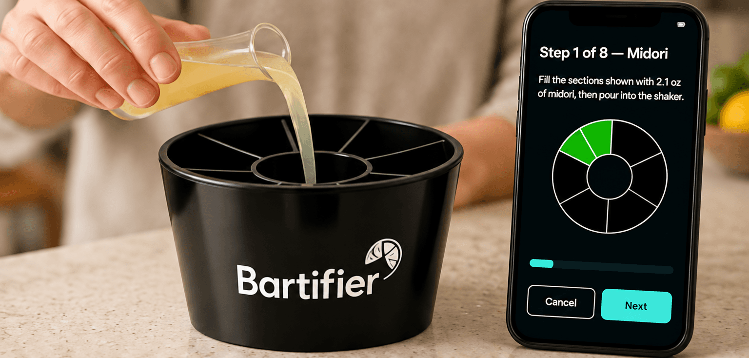 Bartifier and its app guiding a pour