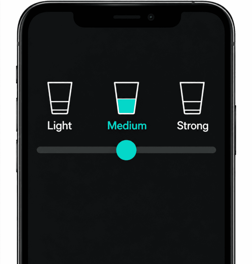 Bartifier app strength selection screen