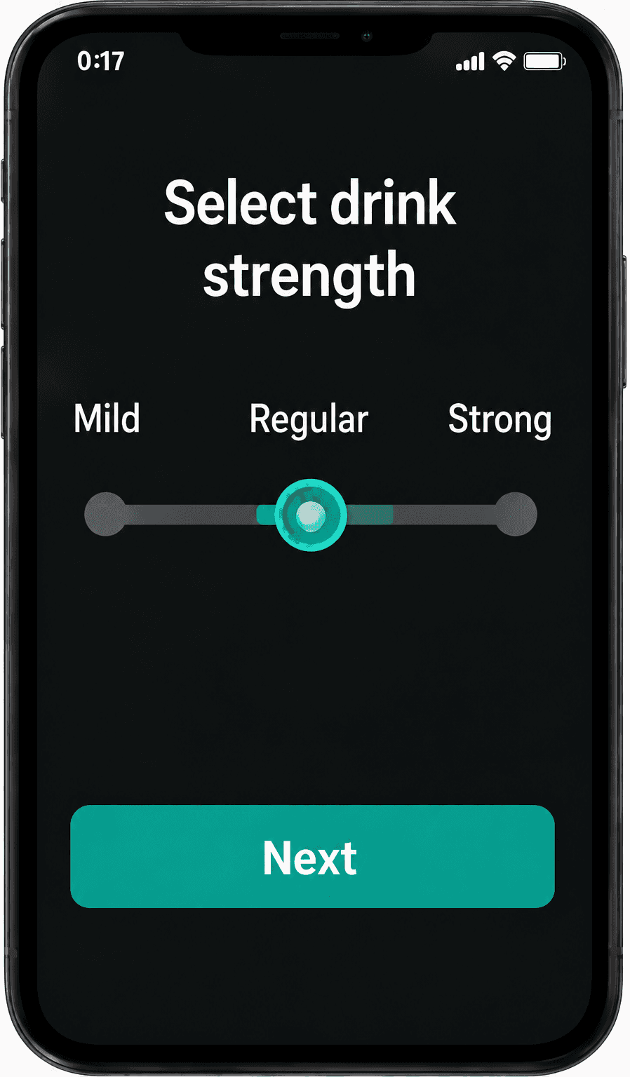 Bartifier app cocktail-selection screen