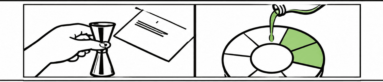 A measuring tool compared with filling a Bartifier section