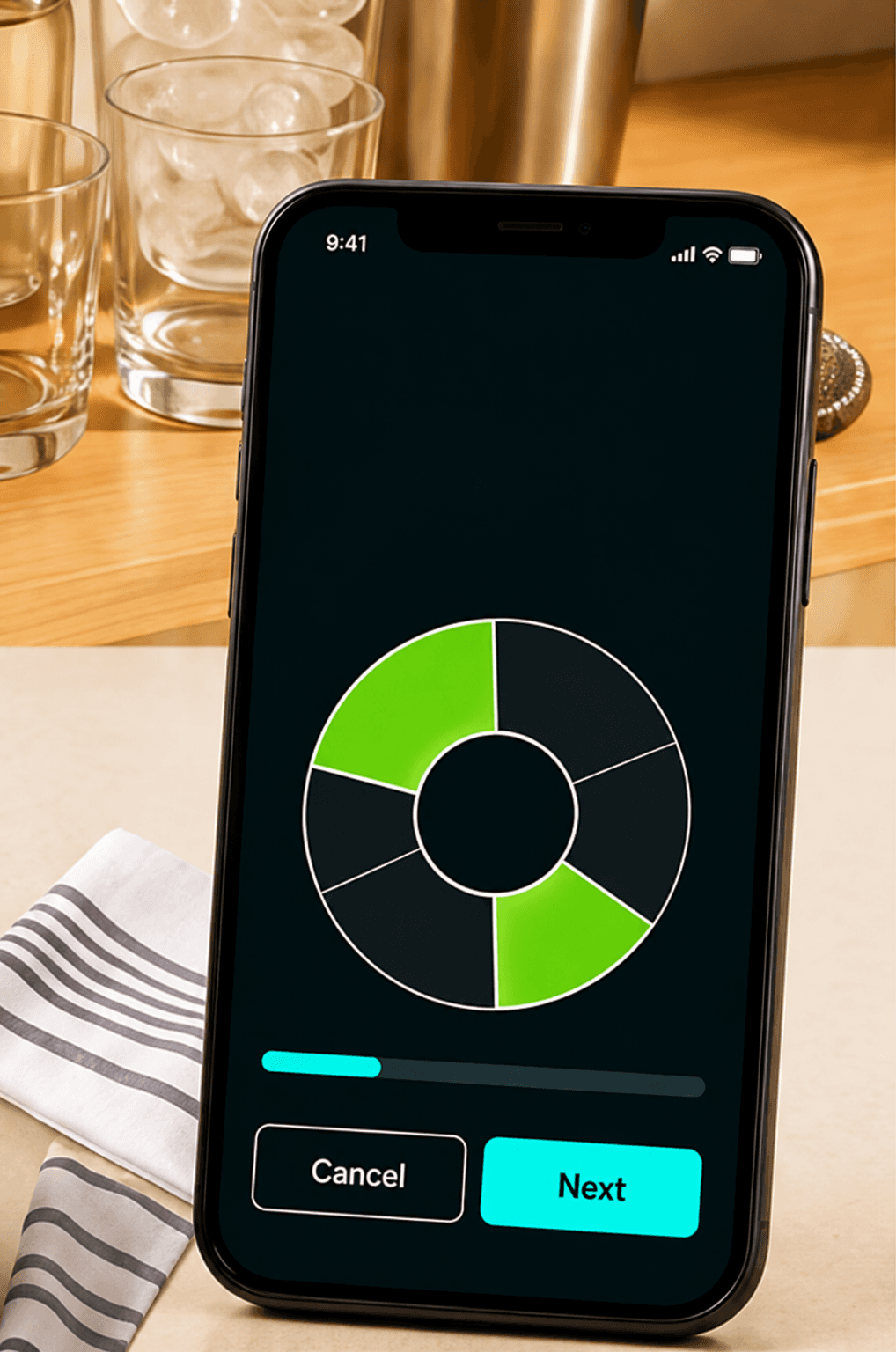 Phone showing visual Bartifier measuring guidance