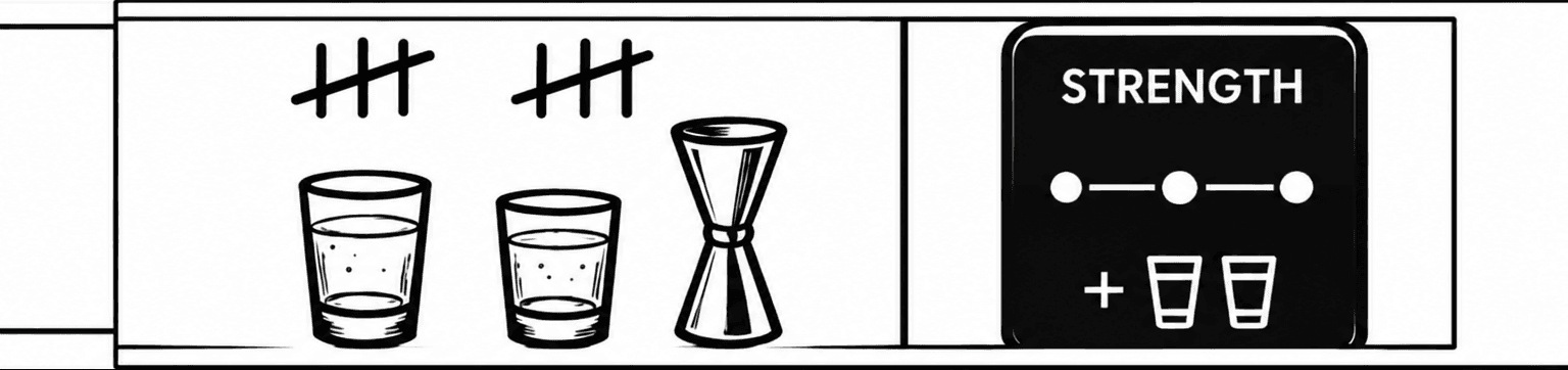 Manual serving calculations compared with Bartifier strength and glass settings