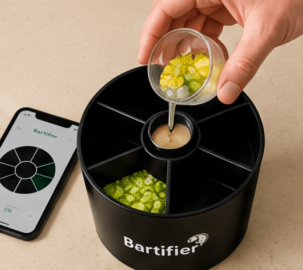 Ingredient being added to the indicated Bartifier section