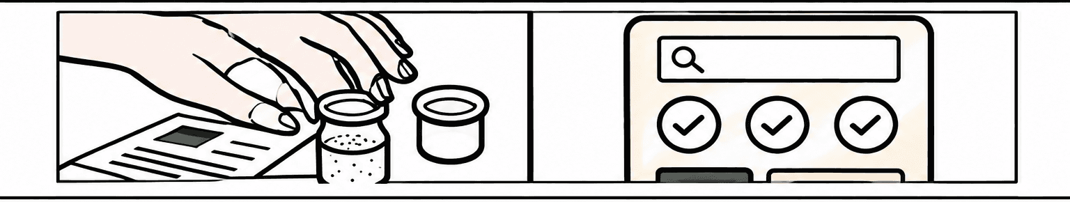 Manual recipe search and Bartifier ingredient selection compared